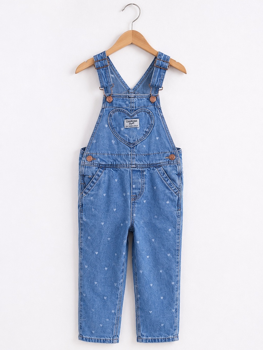 OshKosh B'gosh Vintage Light Blue Heart Overalls